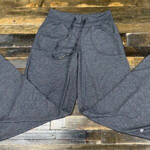 Lululemon Wide Leg Lounge Pants Charcoal Heather Relaxed Fit Drawstring Yoga 2